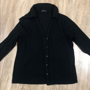 New Banana Republic Black Ribbed Knit Top XL